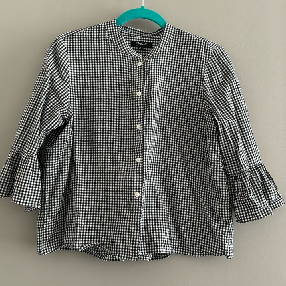 Black and white button up